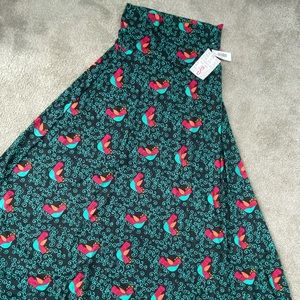Bird & Swirl print Maxi Skirt
